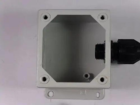 Top view of a used Industrial Control Panel Enclosure E1PBG SPL, showing a rugged steel cabinet with front access for controllers.