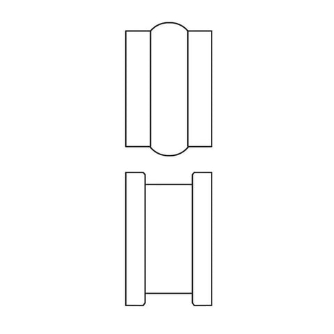Diagram of 1 Inch Round Bead Roll Die Kit for Sheet Metal, showing top and side view of die components.