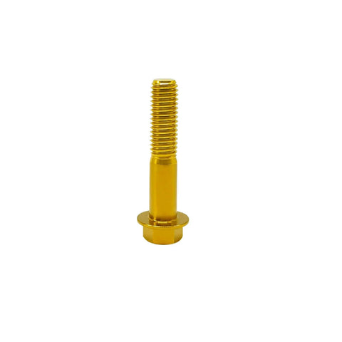 Titanium Flange Hex Head Bolts M6x1.0x65mm Ti Flanged Bolt Gold Finish 6AL4V Aerospace Grade 5 Titanium Screw For Motorcycle And Car Mods Pack Of 5 With PVD Coating