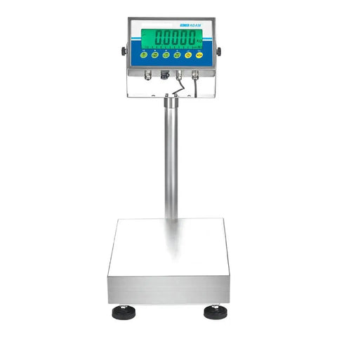 Front view of Gladiator Washdown Scale 65 Lb 30 Kg Pro Grade Balance With 0.002 Lb 1 G Readability Waterproof Easy Clean Rugged Construction