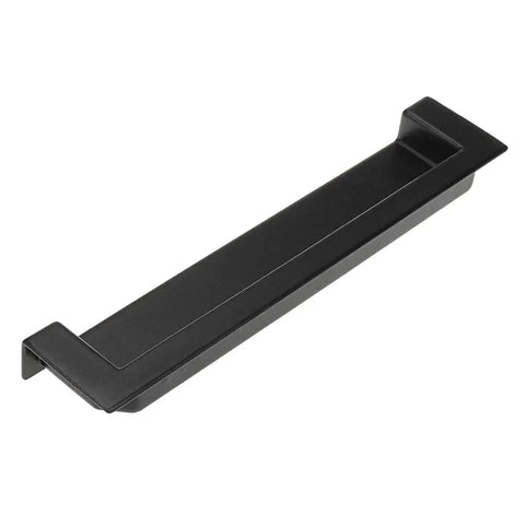 5 Inch Black Recessed Pull Handle For Drawers And Cabinets With Screws Zinc Alloy Hidden Inset For Bathroom Cabinets