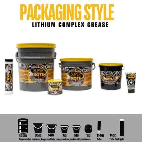 Packaging of Heavy Duty All Purpose Lithium Complex Grease NLGI 2 EP High Temp White 35 Lb Pail For Automotive Construction