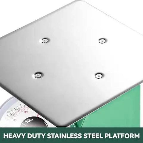 Beefy Heavy Duty Mechanical Kitchen Scale With Stainless Steel Platform And 110-Lbs Capacity Portion Control Dial Scale For Precise Food Measurement