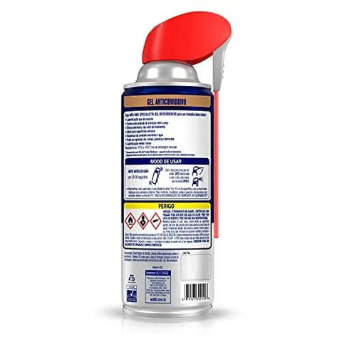 Back view of Gel Lubricant With Smart Straw Sprays Two Ways, 10 Oz, showing instructions and safety warnings.