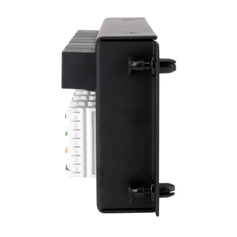 Side view of 8 X 8 Ethernet Patch Panel Module For Home Office Networking, color coded 110 punchdown terminals, wall-mountable design