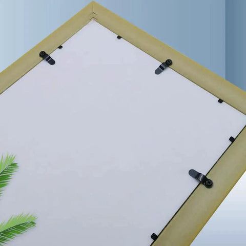 Metal Bow Shape Frame Turn Buttons Set With Screws 100 Pieces 0.91 Inch Backing Clips securing frame corners, top view