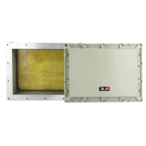 Explosion Proof Junction Box EXd IIB Aluminum Alloy Power Distribution Box with open cover showing interior, BJX300x40 Krixis design.