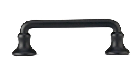 Toulon Collection Matte Black Round Cabinet Pull, 3 Inch Center To Center Traditional Drawer Handle for Kitchens, Bathrooms, Dressers