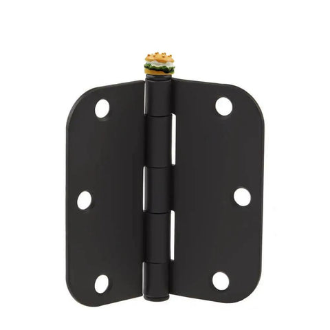 Hamburger Hinge Toppers Set Of 6 Magnetic Door Decor Mini Burgers For Metal Surfaces installed on a door hinge