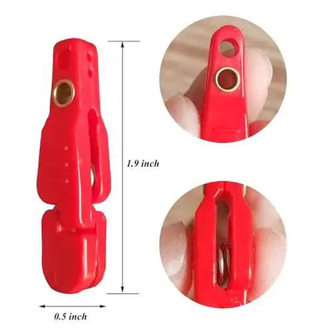 Close-up of Eight Pack Heavy Tension Snap Weight Trolling Release Clips for planer boards and offshore fishing gear