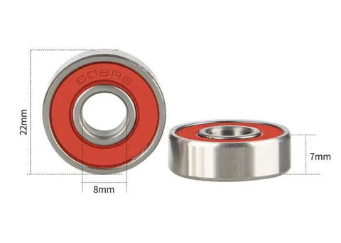 6082RS Bearing Set For Skateboards Inline Skates And Scooters 8 Mm Bore 22 Mm Outer Diameter 7 Mm Width with red rubber seals