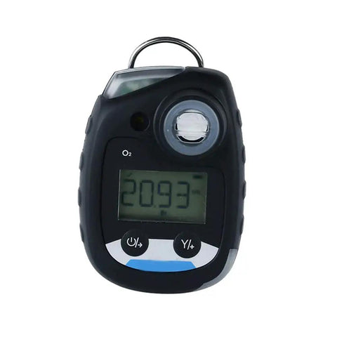 Portable Oxygen O2 Gas Detector with digital display, sound, light, and vibration alarm, lightweight and durable design for easy transport.