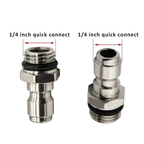 2 Pack Quick Connect Pressure Washer Adapters Set 1/4 Inch NPT Female to 1/4 Inch Plug Fittings for Gun to Hose