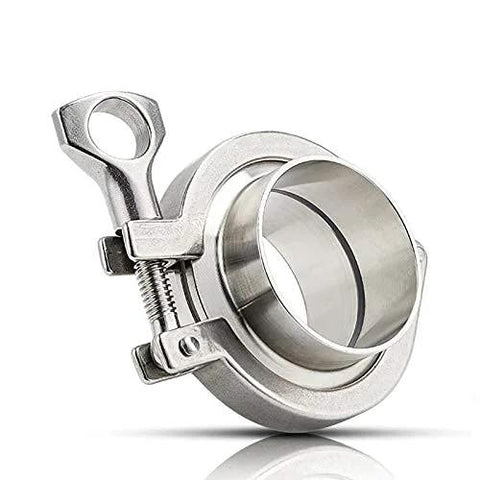 Stainless steel 1.5 inch tri-clamp ferrule with bolt clamp and silicone gasket