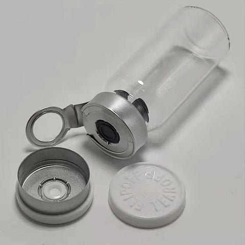 GISUREM 10ml glass vial with flip-off aluminum cap, transparent borosilicate glass A lab sample vial