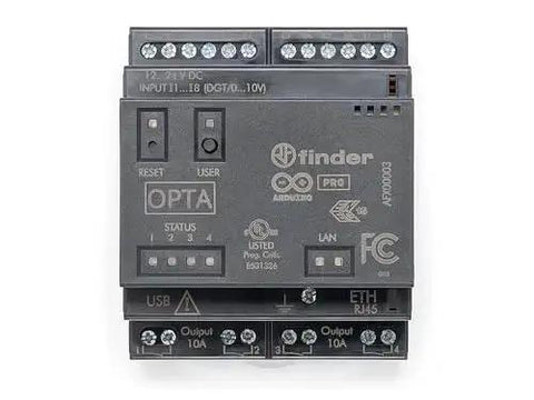 Opta Lite Industrial IoT Controller with digital I/O, analog inputs, Modbus support for real-time automation and rugged control systems.