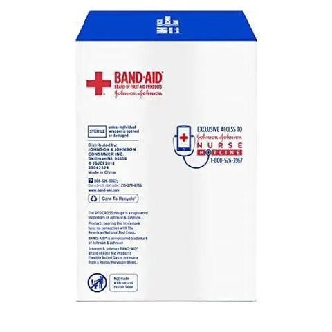 Box packaging of Flexible Sterile Rolled Gauze Dressings For Minor Wounds With Soft Padding And Instant Absorption 3 Inches By 2.1 Yards Value Pack Of 5 Band Aid Brand Of First Aid