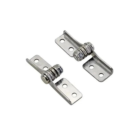Pair of stainless steel damping hinges with adjustable torque stops for cabinet doors (0.8 N.m)