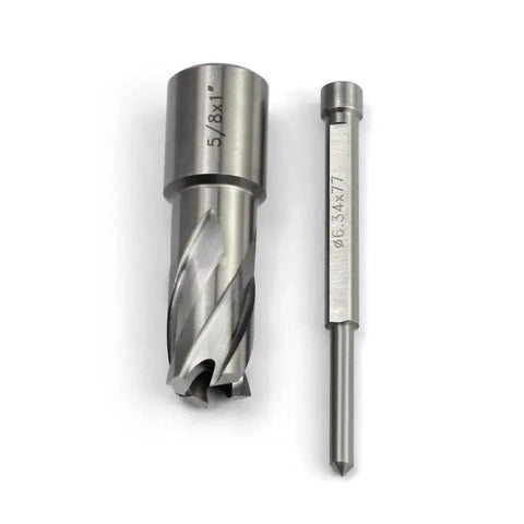 Powerful Five Eighths Inch Annular Cutter For Magnetic Drill Press One Inch Cutting Depth Three Quarter Inch Weldon Shank With Two Flats And Pilot Pin Cutting Diameter Five Eighths Inch Drills Large Holes Up To Ten Times Faster Oscarbide.
