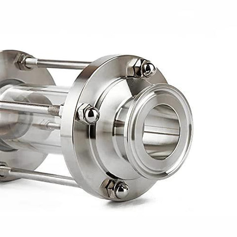Beduan inline sight glass with tri-clamp ends; stainless steel 2-inch sanitary flow sight glass for piping