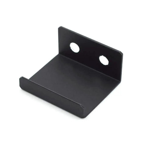 1.38 Inch Black Finger Edge Pulls For Cabinets 10 Pack, showing single black aluminum alloy back mount concealed handle, front view.