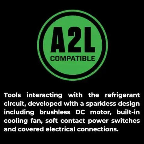 A2L compatible tools with sparkless design, brushless DC motor, cooling fan, soft switches, for Compact Tubing Bender Kit use.