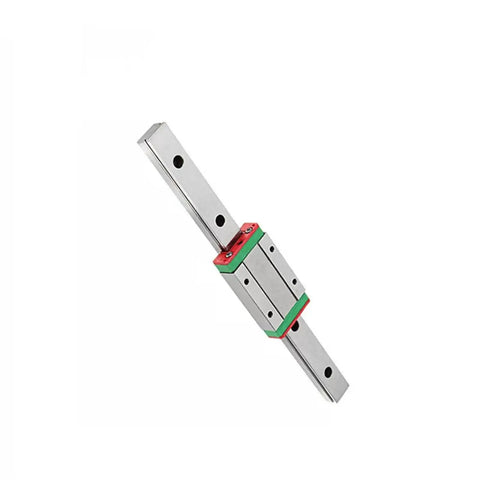 Pro Grade Linear Rail Guide Kit For 3D Printers And CNC Machines Includes Carriage Aluminum Alloy Anodized Finish Smooth Glide Durable Build 300 To 1000MM Length Options Perfect For Home Shop Upgrades showing front view of the carriage on rail.
