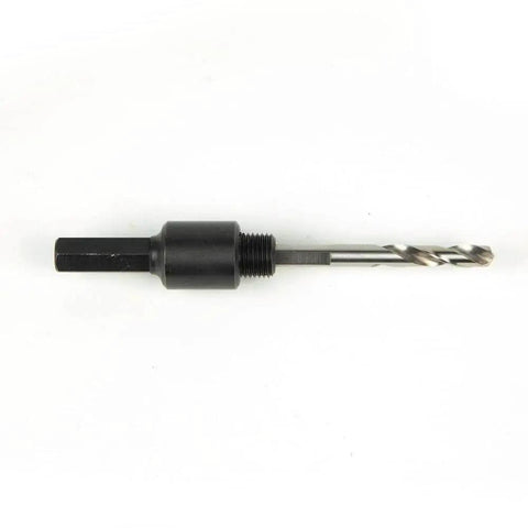 Fast Engage Hole Saw Arbor With Adapter 3/8 Inch For Klein Tools Saws, 118 Degree Split Point Pilot Bits, steel, side view