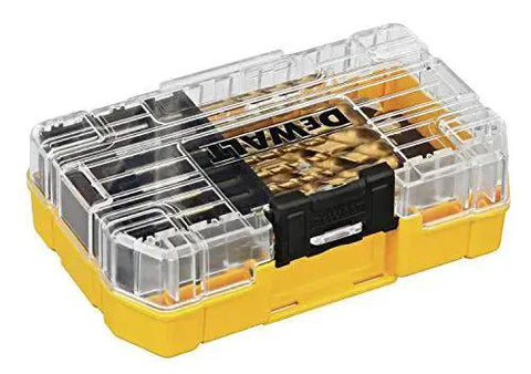 Titanium Nitride Drill Bit Set For Metal Wood And Plastics 21-Piece With Speed Tip To Reduce Walking No Spin Shanks And Heavy Duty Construction Comes In A Tough Case Titanium Coating For Longer Life Model DW1342 DeWalt in sturdy case