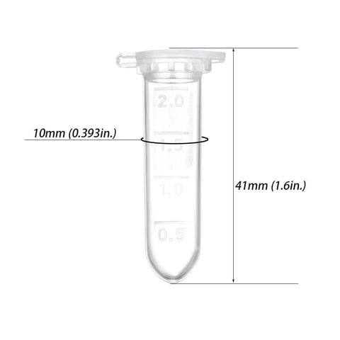 BKMAMLAB 2ml microcentrifuge tube with cap, EO sterilized clear plastic, 100 pcs
