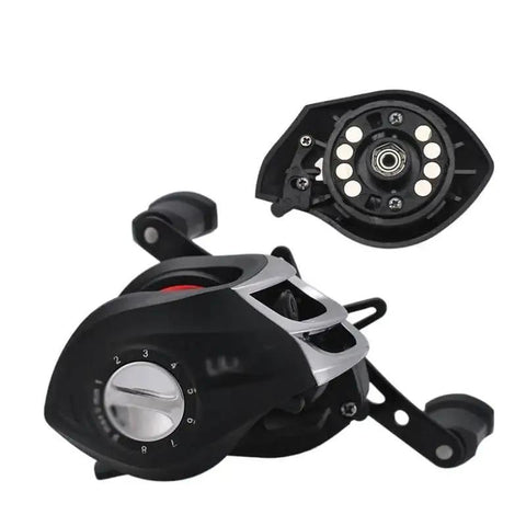 Water Drop Wheel fishing reel, all-metal wire cup, magnetic brake, black-silver finish