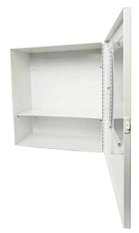 Open Wall Mount AED Cabinet With Alarm For Defibrillator Storage Surface Mount Medical Cabinet For Offices Schools Hospitals And Public Buildings Easy Access During Emergencies CPR Savers Style.