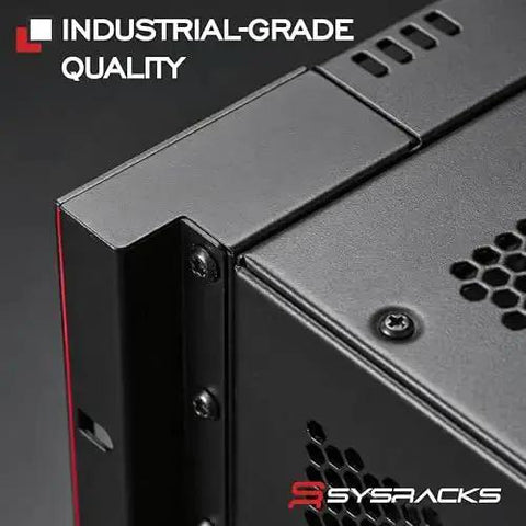 Close-up of Wall Mount 18U Server Rack Cabinet With 19 Inch Network Enclosure 18 Inch Deep Data Rack corner detail, industrial-grade quality