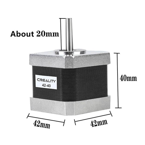 3D Printer 42-40 Stepper Motor, 2 Phase 1A 1.8 Degree 0.4N.M, metal body, dimensions labeled, for 3D printer extruder