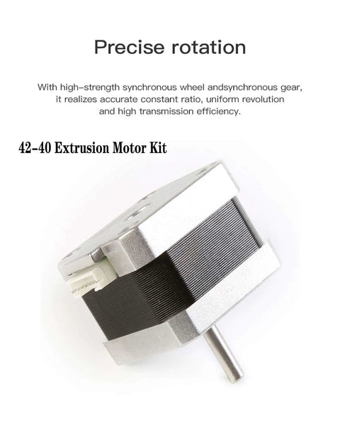 3D Printer 42-40 Stepper Motor, 2 Phase 1A 1.8 Degree 0.4N.M Stepper Motor, side view showing metal frame and shaft