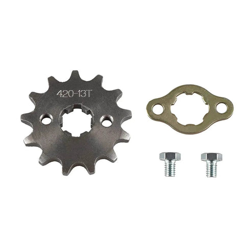 US Replacement Front Chain Sprocket Gear 13T 17mm For 420 Chain Fits ATV Pit Dirt Bike with mounting plate and screws