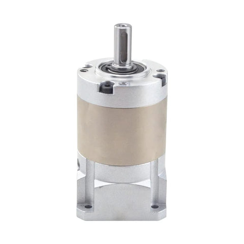 Front view of ✝️ Gearbox 42 mm Shaft Size 1-Pack Planetary Gearbox Gear Ratio with metal housing for rotary equipment and power transmission.