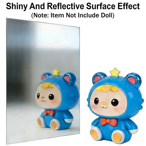 430 Stainless Steel Magnetic Mounting Plates 12 x 6 Inches 0.5mm Thick Mirror Finish with reflective surface effect