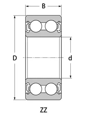 4306-2RS Sealed Double Row Bearing 30x72x27mm