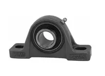 Front view of 35mm High-Temp 450°F Pillow Block Bearing for General Purpose Mounts, Single Unit, Cast Iron Housing, C4 Clearance
