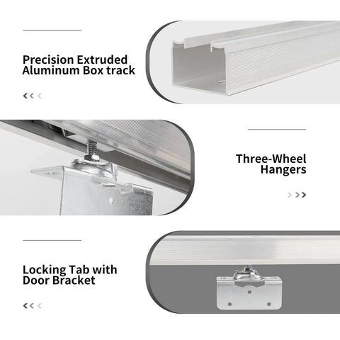 48 Inch Commercial Grade Aluminum Pocket Door Track Kit With Ceiling Mount Box Rail Sliding Door Hardware Components
