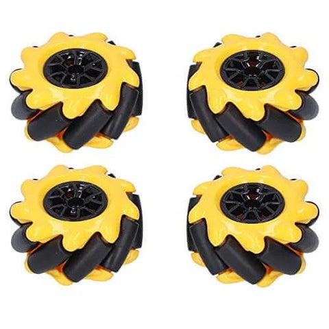 Eujgoov Mecanum Wheel, 48mm -Directional Wheel Smart Robot Car Accessories DIY Components, four wheels on white background