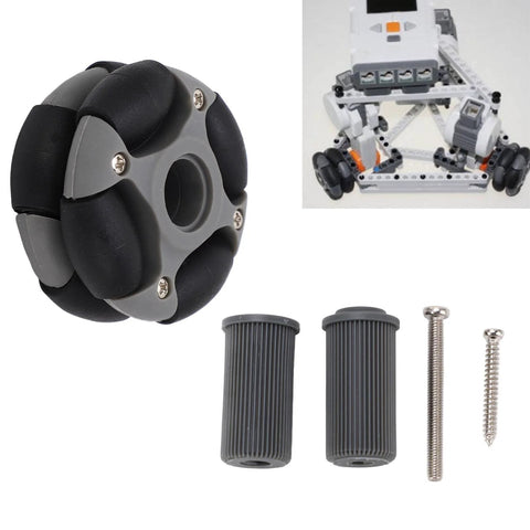 48mm Omnidirectional Wheel Double Row Multi Directional Wheel Replacement 14036 for Robot Industry with accessories