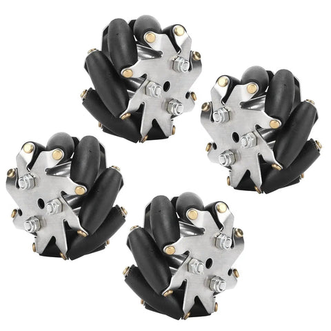 Durable 48mm Steel Mecanum Wheel Set For Robot Car With Superior Stability And Multi Directional Mobility, Heavy Duty Steel Frame