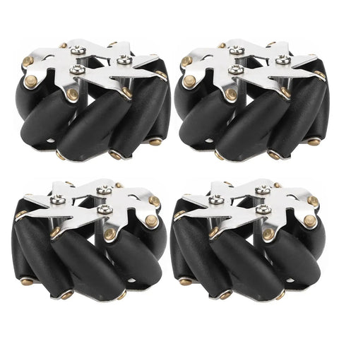 Durable 48mm Steel Mecanum Wheel Set For Robot Car With Superior Stability And Multi Directional Mobility, shown in full view