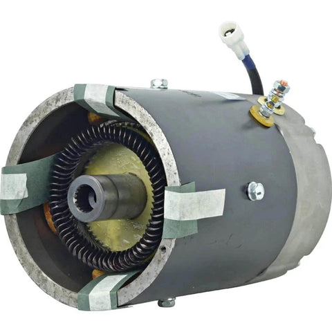 DB Electrical Motor 430-44000 Compatible with/Replacement for Hitachi DM430-06G 48V, close-up of motor with visible shaft and wiring