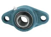 Front view of 1-3/16 in Wide UCFL206 2-Bolt Iron Housing with Set Screw Lock, Single-Unit Flange Assembly for Shaft Support