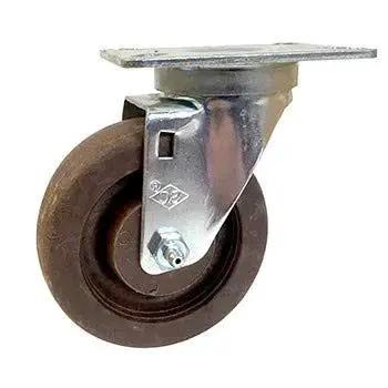 High Temp Nylon Wheel Bakery Swivel Caster with Large Top Mount Plate Zinc Coated Heavy Duty 300 Lb Capacity for Oven Racks