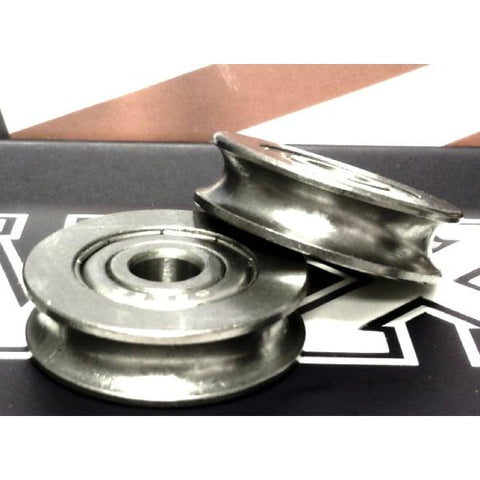 4mm Bore Bearing - 20mm 440C Stainless Steel Pulley U-Groove Track Roller Bearing 4x20x7mm