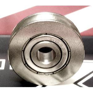4mm Bore Bearing - 20mm 440C Stainless Steel Pulley U-Groove Track Roller Bearing 4x20x7mm